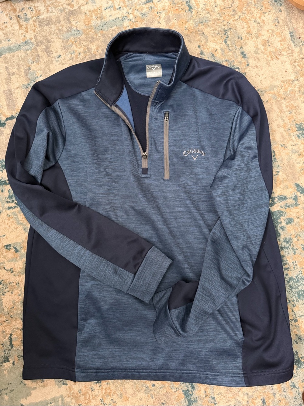 Callaway Men's Heathered Blue & Navy Quarter-Zip Performance Jacket